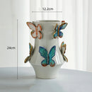 GobekUsa Butterfly Ceramic Vase - Handmade Porcelain Flowerpot Bouquet Arrangement