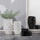 GobekUsa Black Ceramic Flower Vase Sea Cucumber Pineapple Design Unique Home Decor