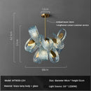 GobekUsa Luxe Copper Leaf LED Ceiling Chandelier for Home, Bedroom, and Dining Room