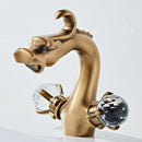 GobekUsa Gold Crystal Double Handle Basin Faucet for Bathroom Sink Mixer Tap