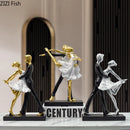 GobekUsa Golden Tango Dancer Couple Sculpture Home Decor Figurines