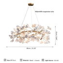 GobekUsa Gold Branches Chandelier Porcelain Leaves Pendant Lights
