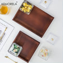 GobekUsa Bamboo Wooden Rectangular Tea Tray | Elegant Tea Cup Stand Tray for Dining