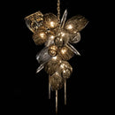 GobekUsa Glass Shades LED Chandelier Stairs Art Metal Lighting Luxe Chain Hanging Lamp
