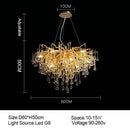 GobekUsa Gold Crystal Ceiling Chandelier for Elegant Home Lighting