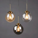 GobekUsa Golden Ring Glass Ball Pendant Light for Kitchen Dining Room & Bedside
