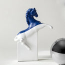 GobekUsa Horse Statue Resin Abstract Ornament Half-length Animal Sculpture Home Decor Figurine