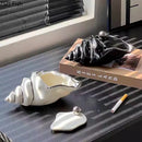 GobekUsa Conch Ashtray: Silver Plated, Windproof Ceramic, Smoking Accessories, Home & Office ******************************************************************************/