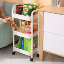 GobekUsa Kitchen Storage Cart Rolling Utility Organizer Rack Shelf Trolley Cart