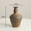 GobekUsa Ceramic Vase: Wabi-sabi Style, Retro Floral Arrangement, Room Decor