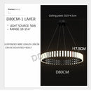 GobekUsa Lstre Modern Circle Chandelier for Bright 360° Lighting in Living Room, Bedroom, Kitchen