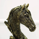 GobekUsa Horse Head Statue Resin Sandstone Retro Animal Collection Home Decor Figurine