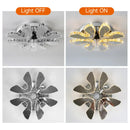 GobekUsa Crystal LED Ceiling Fan: Remote Control Chandelier for Bedroom & Living Room
