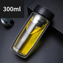 GobekUsa Double-deck Glass Cups with Lid, Thermal Insulation, Anti-scald, Portable