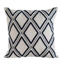 GobekUsa Geometric Embroidery Cushion Cover Navy Blue White Yellow 50x50cm Home Decor Pillow