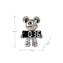 GobekUsa Elegant Bear Clock Ornament for Home Decor and Living Room Craftmanship