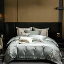 GobekUsa Luxe Embroidered Cotton Bedding Set: Duvet Cover, Pillowcases, Flat Sheet