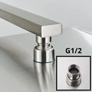 GobekUsa Brushed Nickel Rainfall Shower Head with Shower Arm - Ultra Thin Top Sprayer
