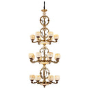GobekUsa Jade Zinc Alloy Chandelier for Living Room, Restaurant, Hall - Elegant Chinese Design