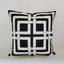 GobekUsa Geometric Embroidery Cushion Cover 45x45cm Black Grey Soft Cozy for Home Decor
