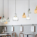 GobekUsa Gourd Glass Pendant Lamps Clear Amber Modern Dining Room Hanging Lights