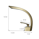 GobekUsa Brushed Gold Basin Mixer Tap Single Handle Hot Cold Waterfall Faucet