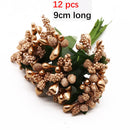 GobekUsa Gold Hybrid Flower Cherry Stamen Berries Bundle for DIY Decor