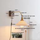 GobekUsa Ceramic LED Wall Sconce Pull Chain Switch Mirror Light Fixtures