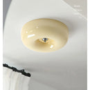 GobekUsa Cream Bauhaus Style Ceiling Lamp for Bedroom with Medieval French Glass