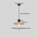 GobekUsa Japan Style Wood LED Pendant Light Fixture Clear Glass Adjustable Hanging Lamp
