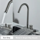 GobekUsa Black Rainwater Kitchen Faucet Flexible Pull Out 3 Way Nozzle Mixer Tap