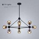 GobekUsa Glass Bean Industrial Pendant Light for Living Room Bedroom Loft