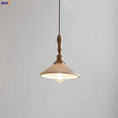 GobekUsa Copper Ceramic LED Pendant Lamp with Wood Handle for Home Decor