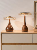 GobekUsa Andi Walnut Table Lamp for Living Room Bedroom Study Hotel Creative French Style