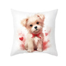 GobekUsa Cute Pet Dog Print Cushion Cover - Valentine's Day Home Decor Pillowcase