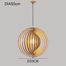 GobekUsa Japanese Moon Pendant Light Wood Chandelier for Home Decoration