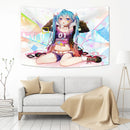 GobekUsa Kawaii Anime Girl Tapestry Wall Hanging - Japanese Anime Room Decor