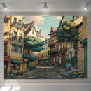 GobekUsa Love Street Landscape Wall Hanging Tapestry for Bedroom Decor