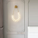 GobekUsa Black Gold LED Her Necklace Wall Lamp Sconce for Bedroom & Corridor