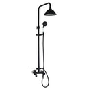 GobekUsa 8 Inch Matte Black Shower Faucet Set with Hand Spray and Rainfall Head