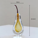 GobekUsa Crystal Glass Apple Pear Ornaments Home Decor Figurines