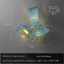 GobekUsa Blue Glass Flower Ceiling Chandelier Copper Hanging Lamps