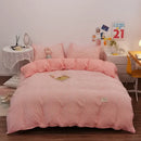 GobekUsa Japanese Grid Print Bedding Set for All Seasons, Queen/King Size Quilt Cover