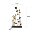 GobekUsa Geometric Golden Ball Sculpture: Metal Handicrafts Home Decor Ornament