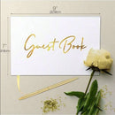 GobekUsa Guest Book & Pen Set - Elegant 9"x7" Wedding Message Notebook