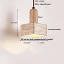 GobekUsa LED Pendant Lamp White Glass Ball Yellow Travertine Hanging Light