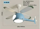 GobekUsa Helicopter Ceiling Fan Chandeliers: Nordic Creative Kids Room Decor Lamp