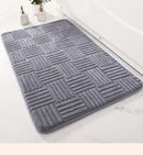 GobekUsa Cotton Velvet Striped Floor Mat: Soft & Non-Slip Bathroom Carpet