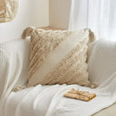 GobekUsa Geometric Tufted Tassel Cushion Cover Cotton Canvas Fall Pillow Cover