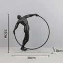 GobekUsa Abstract Cast Iron Acrobatics Sculpture Desk Decoration Slender Figures